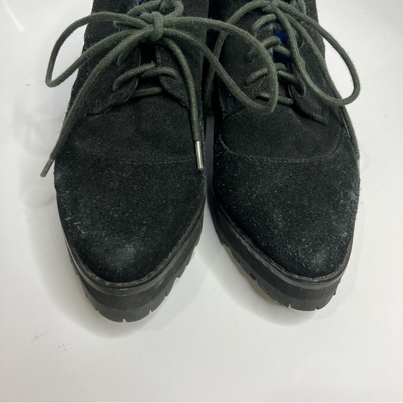 Jeffrey Campbell Havanas last KIDDO black suede block heel Oxford shoes size 7.5 - Picture 4 of 12